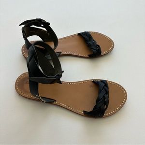 soludos • braided leather ankle strap sandals